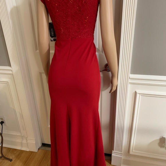 Women’s junior red lace top fit & flare dress - Picture 11 of 11